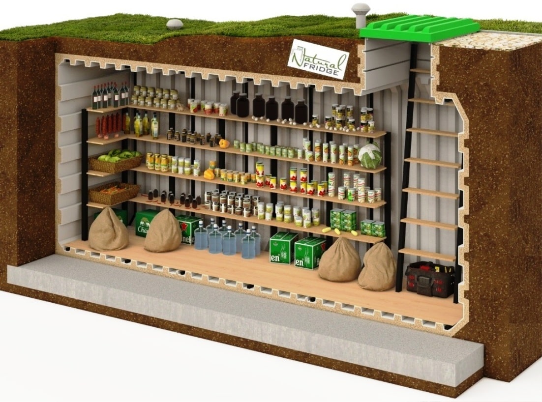 spiżarnia ogrodowa piwniczki ogrodowe cm  – Szerokość półek 18-35 cm  – Powierzchnia półek 13,1 m² Piwnica 200x480 Natural Fridge  61 180  zł