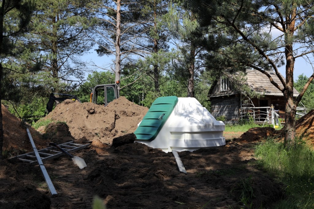 Zdjecie montazowe Piwnica ogrodowa Natural FRIDGE ®, spiżarnia 2,5 m cylindryczny  Nasza realizacja Natural Fridge -