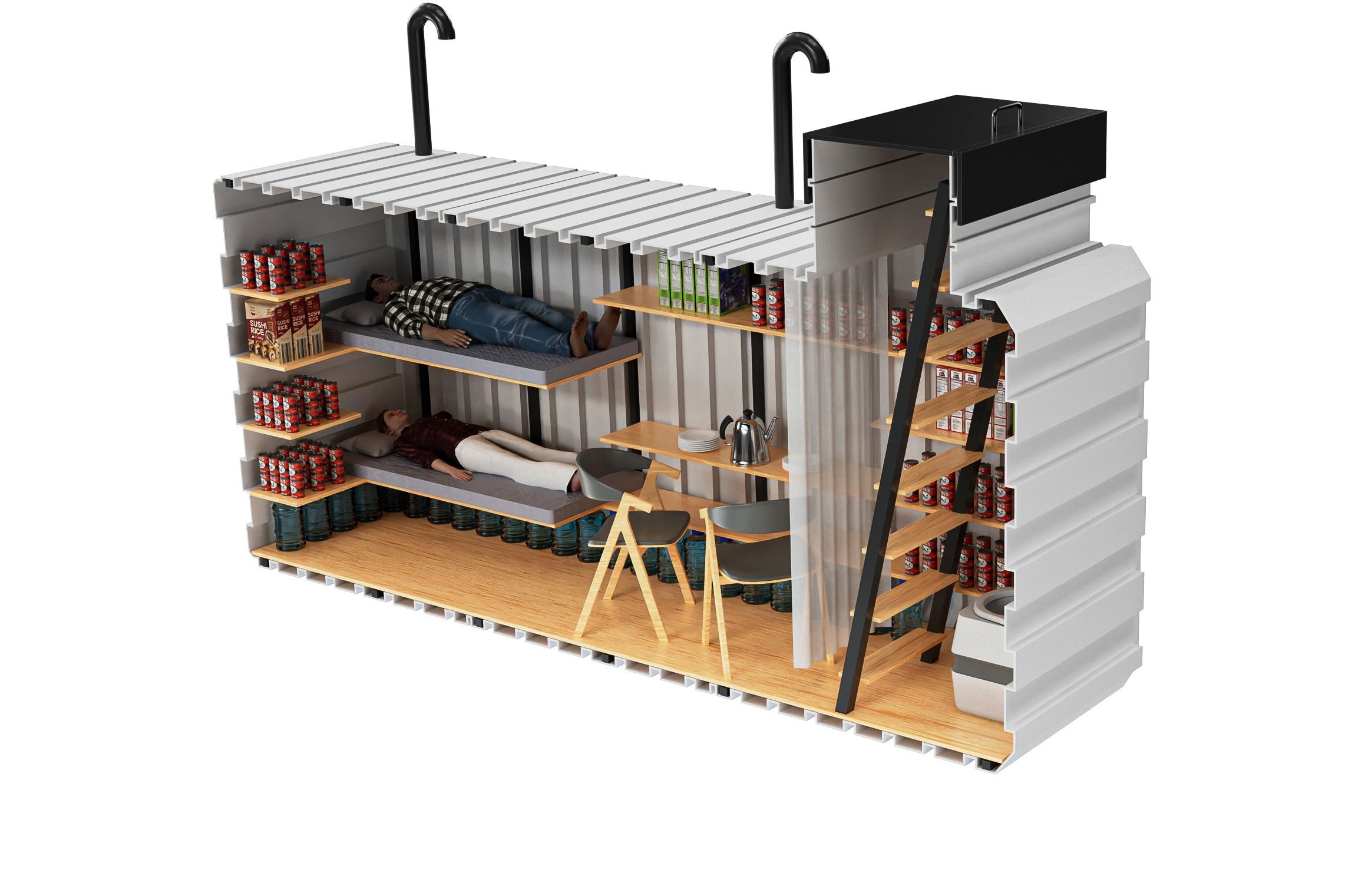 Schron przeciwatomowy с z regulacją – Zasilanie awaryjne 12/230 V Schron 480 Natural Fridge  98 900  zł