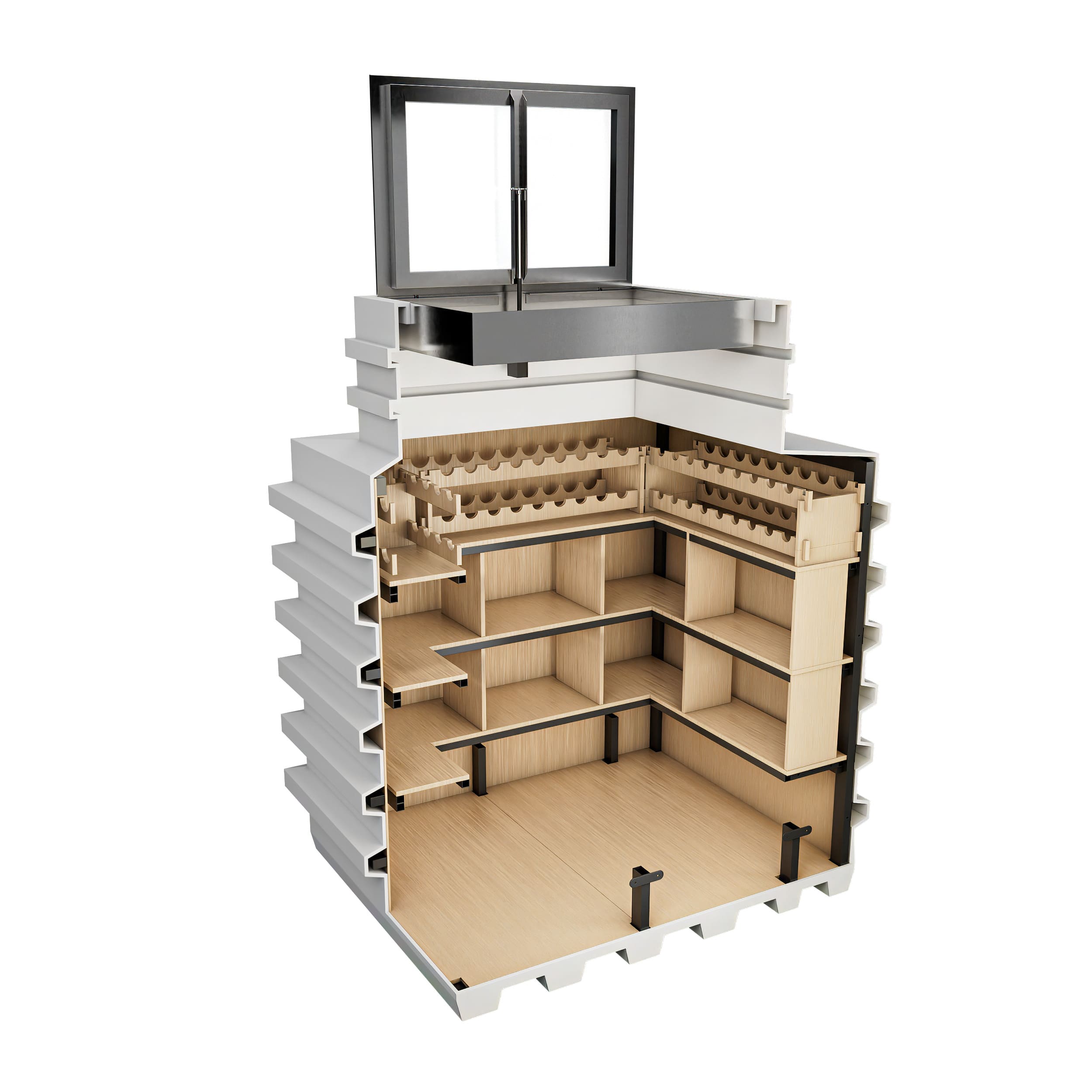 przechowywanie kolekcji wina w piwnicy do przechowywania 2,5 m² Piwnica na wino 130x160 Natural Fridge  18 540  zł